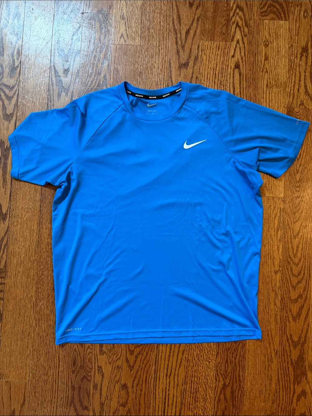 Nike Men’s Short Sleeve Dri-FIT Tee in Bright Blue with White Swoosh